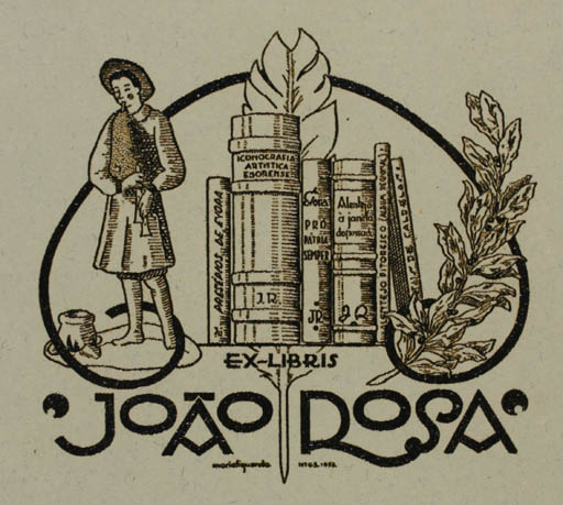 Exlibris by Maria Figuerola from Portugal for Rosa Joao - Book 
