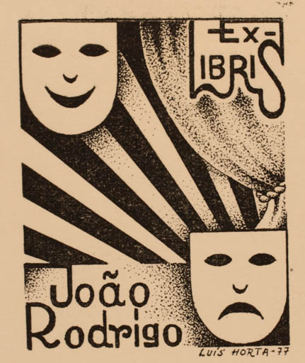 Exlibris by Luis Horta from Portugal for Joao Rodrigo - Theater/Cirkus 