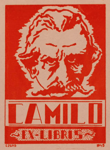Exlibris by A. Lucas from Portugal for ? Camilo - Portrait 