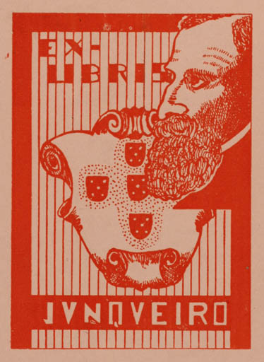 Exlibris by A. Lucas from Portugal for Juno Veiro - Portrait 