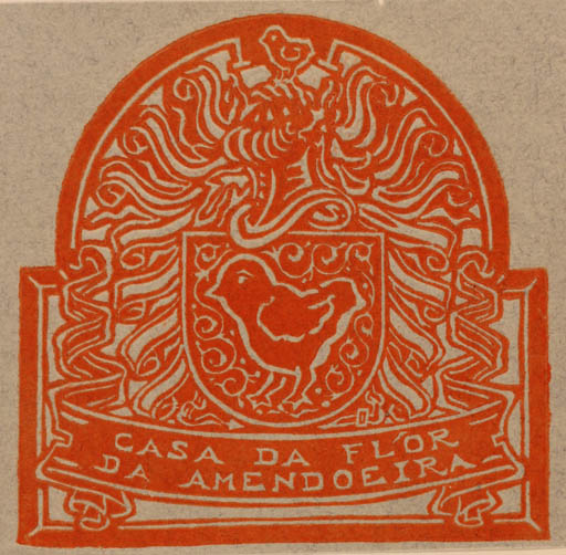 Exlibris by Segismundo Pinto from Portugal for Casa Flor da Amendoeira - Bird Heraldry 