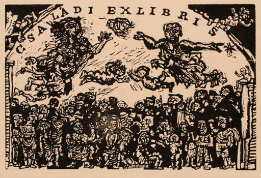 Exlibris by Margit Agotha from Hungary for ? Csaladi - Group 