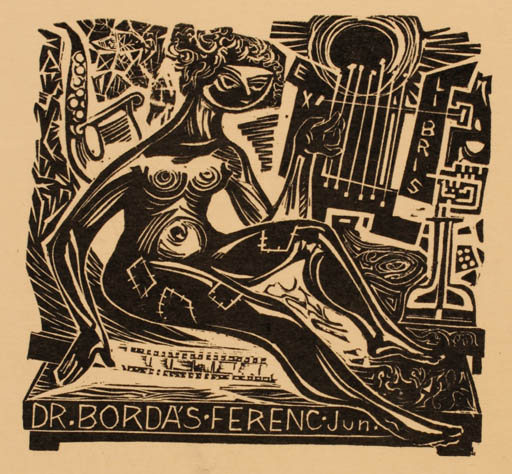 Exlibris by Ferenc Bordás from Hungary for Ferenc Bordás - Woman 