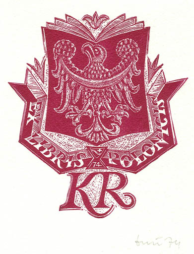 Exlibris by Jerzy Druzrycki from Poland for Klaus Rödel - Heraldry 