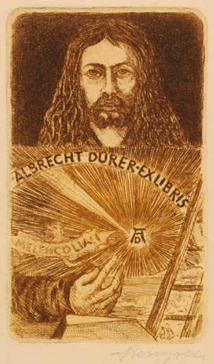 Exlibris by Kazimierz Szoltysek from Poland for Albrecht Dürer - Portrait 