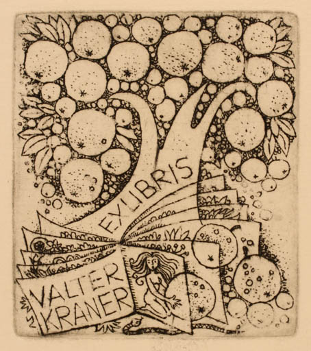 Exlibris by Silvi Väljal from Estonia for Valter Kraner - Fruit 