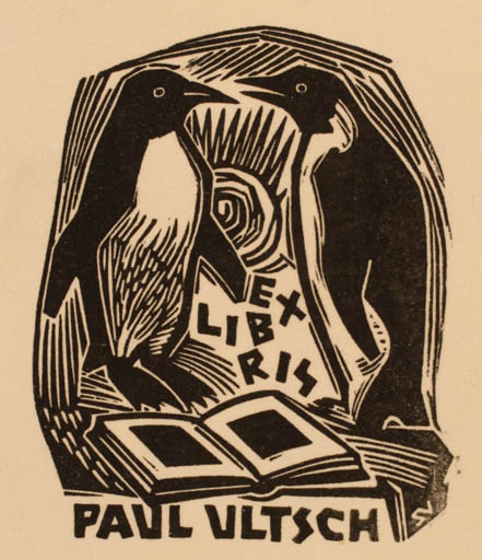 Exlibris by Silvi Väljal from Estonia for Paul Ultsch - Book Fauna 