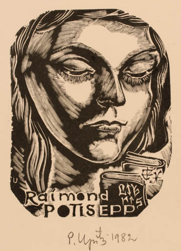 Exlibris by Peteris Upitis from Latvia for Raimond Potisepp - Portrait 