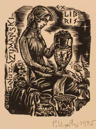 Exlibris by Peteris Upitis from Latvia for Janusz Szymanski - Classical antiquity 