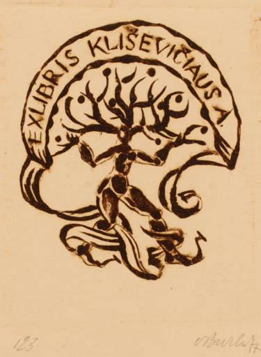 Exlibris by Augustinas Virgilijus Burba from Lithuania for A Kliseviclausa - 