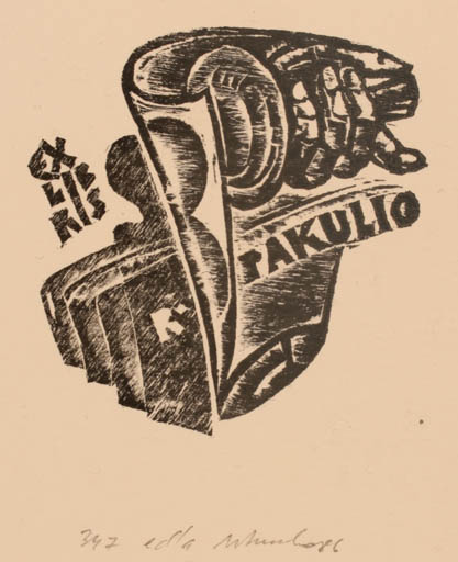 Exlibris by Augustinas Virgilijus Burba from Lithuania for R Pakulio - 