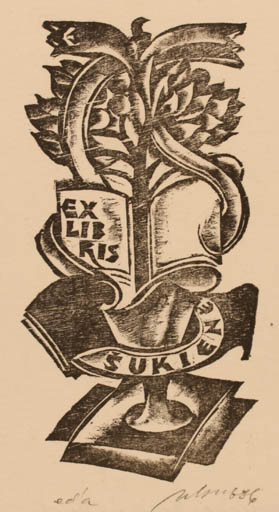 Exlibris by Augustinas Virgilijus Burba from Lithuania for ? Sukiene - 