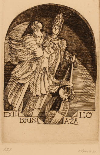 Exlibris by Augustinas Virgilijus Burba from Lithuania for A Zaliq - 