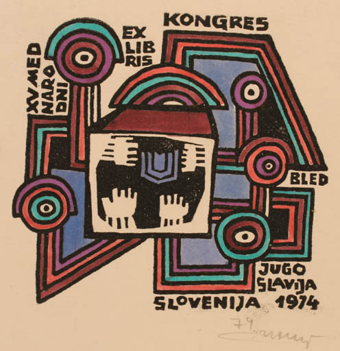 Exlibris by Alfonsas Cepaukas from Lithuania for ? XV. EL-Kongres Bled - Abstract Exlibris Congress 