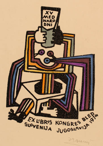 Exlibris by Alfonsas Cepaukas from Lithuania for ? XV. EL-Kongres Bled - Abstract Exlibris Congress 