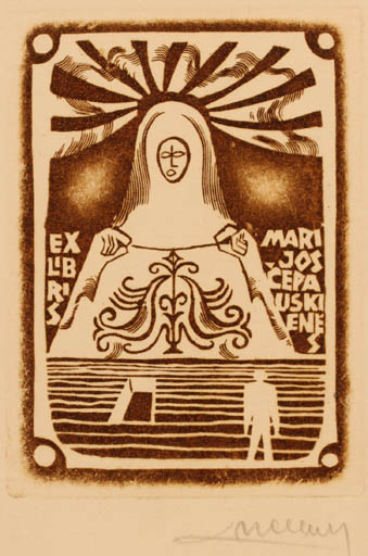 Exlibris by Alfonsas Cepaukas from Lithuania for Mari Jos Cepauskienes - 