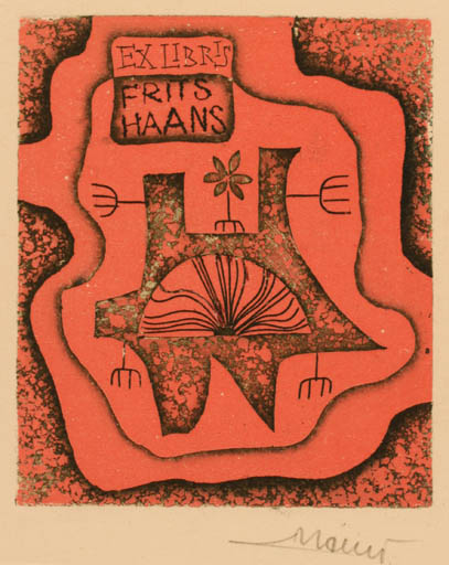 Exlibris by Alfonsas Cepaukas from Lithuania for Frits Haans - Abstract 