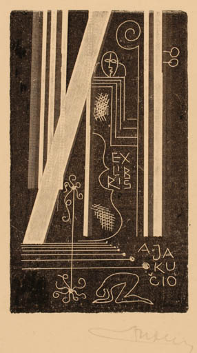 Exlibris by Alfonsas Cepaukas from Lithuania for A. Jakucio - 