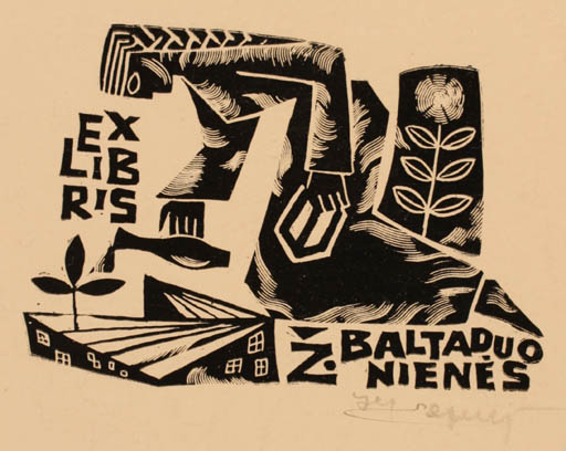 Exlibris by Alfonsas Cepaukas from Lithuania for Z. Baltaduo Nienes - Woman 