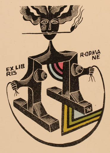 Exlibris by Alfonsas Cepaukas from Lithuania for R. Opmane - 