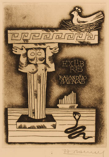 Exlibris by Alfonsas Cepaukas from Lithuania for Balandzio Sapnas - 