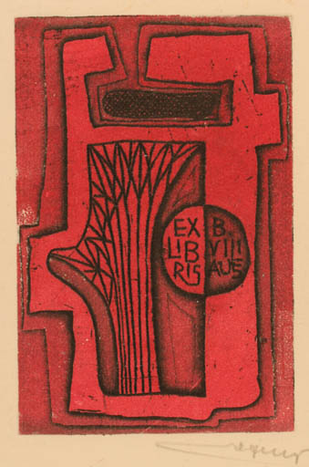 Exlibris by Alfonsas Cepaukas from Lithuania for B. Viliaues - Abstract 