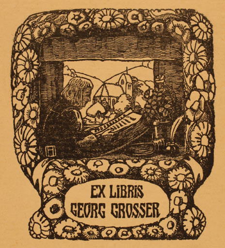 Exlibris by Hans Hoaner from Germany for Georg Grosser - 
