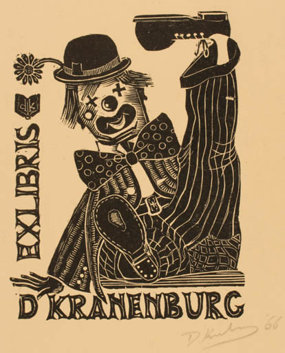 Exlibris by D. Kranenburg from Netherland for D. Kranenburg - Theater/Cirkus 