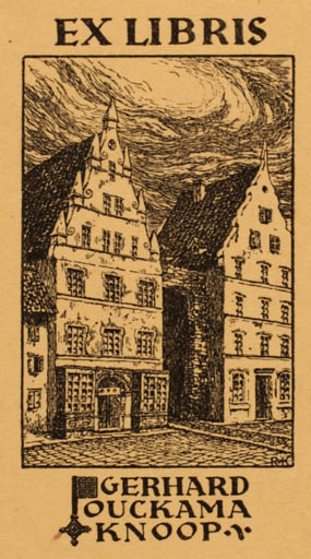 Exlibris by ? R.K. from Unknown for Gerhard Oukama Knoop - Architecture 