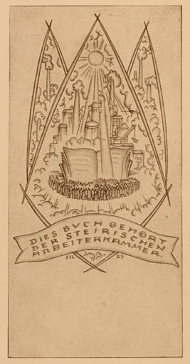 Exlibris by Otto Silberstein from Austria for ? Steirische Arbeiterkammer - 