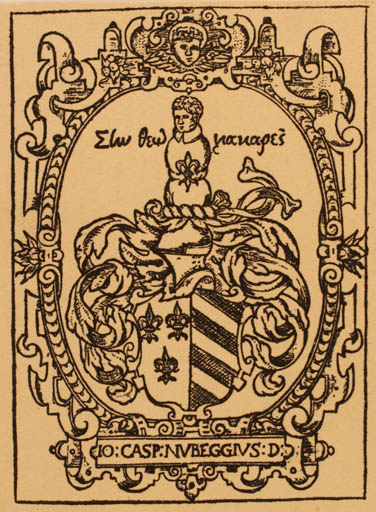 Exlibris by Joh Casp Neubeck from Germany for Io. Casp. Nubeggius - Heraldry 