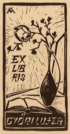 Exlibris by Jozsef Kiss from Hungary for Lujza Györi - 