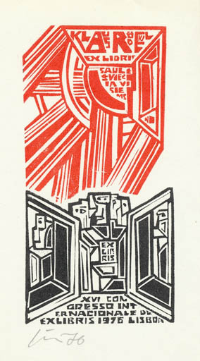 Exlibris by Vincas Kisarauskas from Lithuania for Klaus Rödel - Abstract Exlibris Congress 