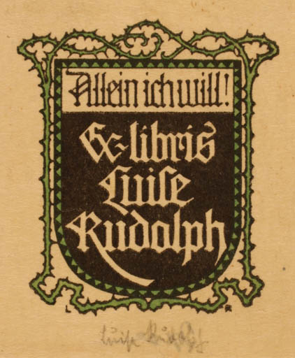 Exlibris by Luise Rudolph from Germany for Luise Rudolph - Text/Writing 