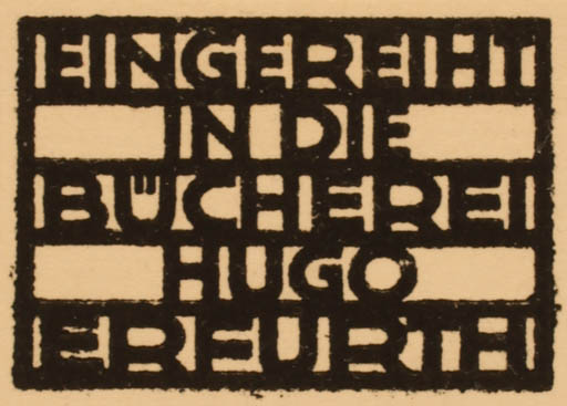 Exlibris by ? Unbekannt from Germany for Hugo Erfurth - Text/Writing 