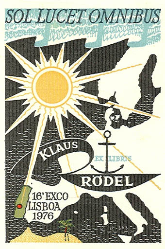 Exlibris by Christian Blæsbjerg from Denmark for Klaus Rödel - Exlibris Congress Maritime Sun 