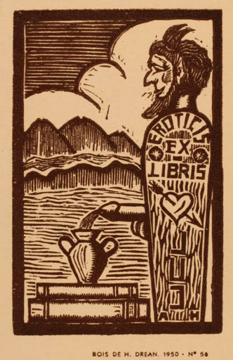 Exlibris by Andre Herry from France for ? Luc - Erotica Ex Erotica 