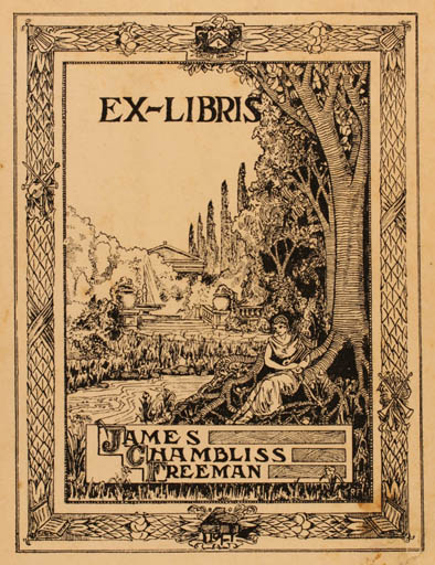 Exlibris by Robert A. Freeman from Great Britain for James Chambliss Freeman - Jugend Scenery/Landscape 