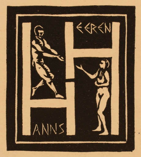 Exlibris by Arpad v. Ratsay from Hungary for Hanns Heeren - Couple 