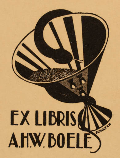 Exlibris by P. L. Scholten from Netherland for A. H. W. Boele - Medicine 