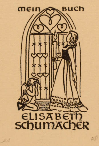 Exlibris by Elisabeth Schumacher from Germany for Elisabeth Schumacher - Woman 