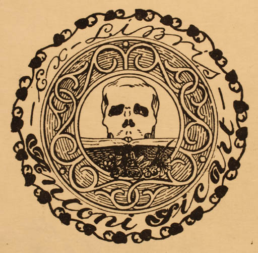 Exlibris by J. Zelin from Unknown for Antoni Sicart - Book Death 