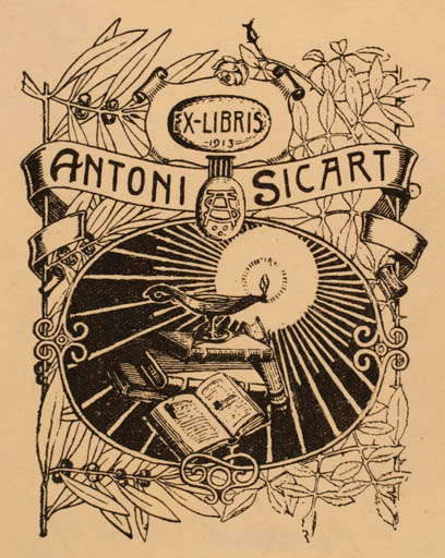 Exlibris by J. Zelin from Unknown for Antoni Sicart - Book Jugend 