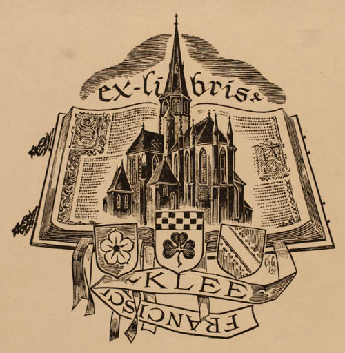 Exlibris by Ernst. G Svanström from Unknown for Francisci Klee - Book Church 