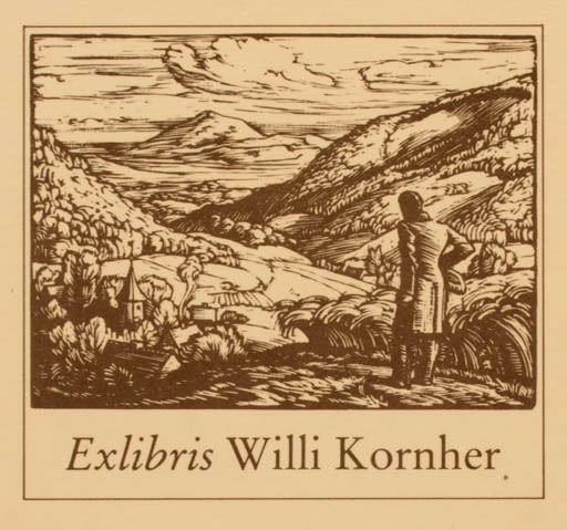 Exlibris by Margarete Driesch-Reifferscheidt from Germany for Willi Kornher - Scenery/Landscape 