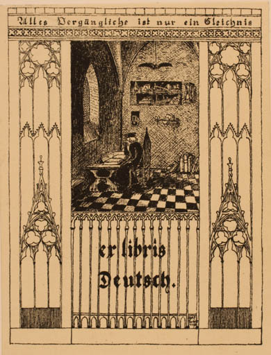 Exlibris by Rolf Sitor from Germany for A. Deutsch - Interior 