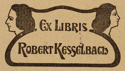 Exlibris by B Freideman from Germany for Robert Kesselbach - Jugend Portrait 