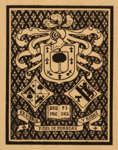 Exlibris by ? Unbekannt from Spain for Fidel Moragas y Rodes - Heraldry 