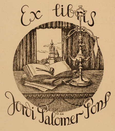 Exlibris by N Vila from Spain for Jordi Palomer Pons - Book Interior 