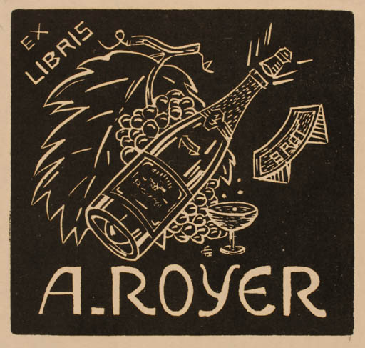 Exlibris by Gerald Catau from Unknown for A. Royer - Wine 